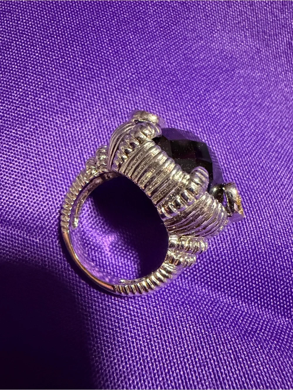 Park Lane Black & Gold Crystal Statement Ring Size 7 New